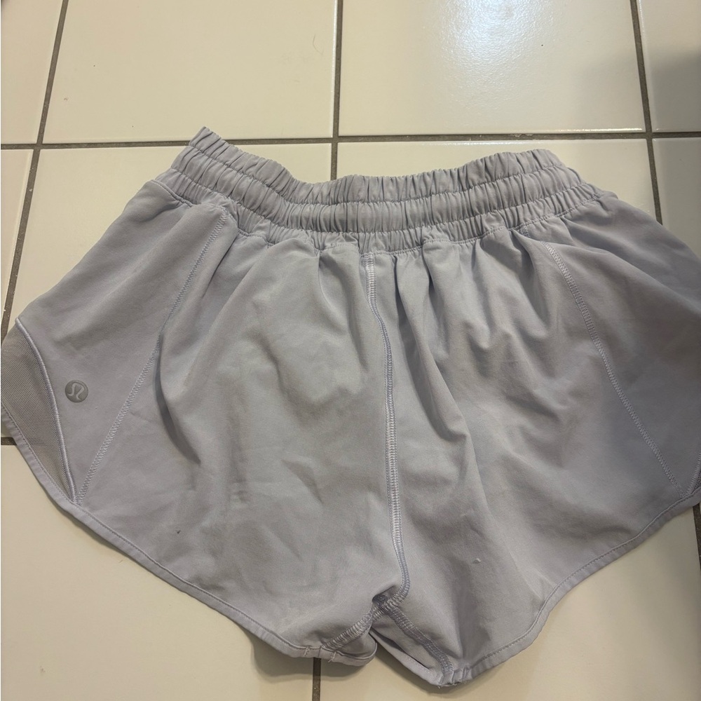 lululemon athletica Light Gray/purple Athletic Running Shorts